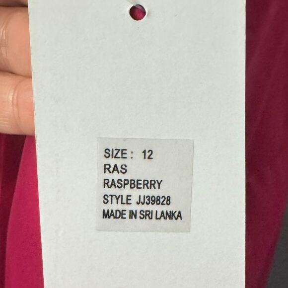 Julia Jordon Pink / Raspberry Long Sleeve Lapel Neck Wrap Midi Dress Size 12 NWT - Picture 12 of 15